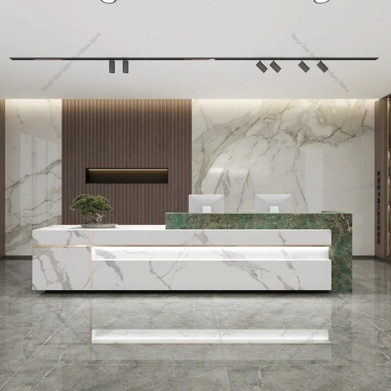 Office Furniture High End - Nordic Luxury Marble Reception Desks Modern