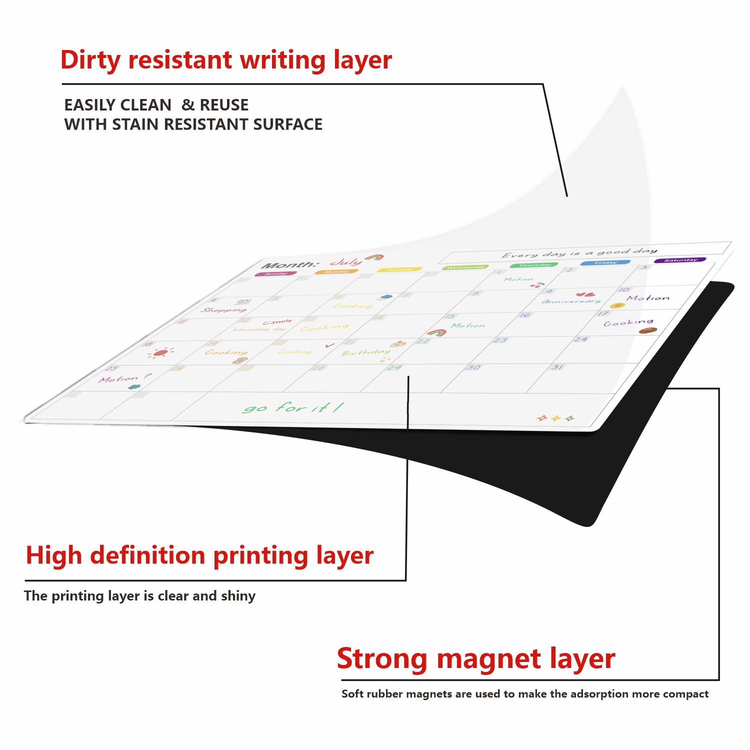 Magnetic Calendar For Fridge M - Magnetic Whiteboard Calendar 评论和价格