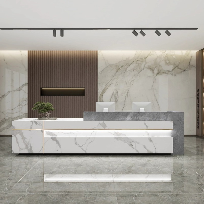 Nordic Luxury Marble Reception - Office Furniture High End 评论和价格